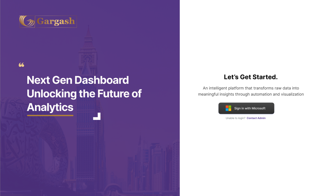 Dashboard Landing Page